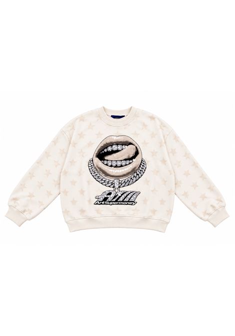Felpa con strass ARTSUPERMONEY KIDS | SMJST05022WH
